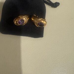 Antique Gold & Amethyst Earrings